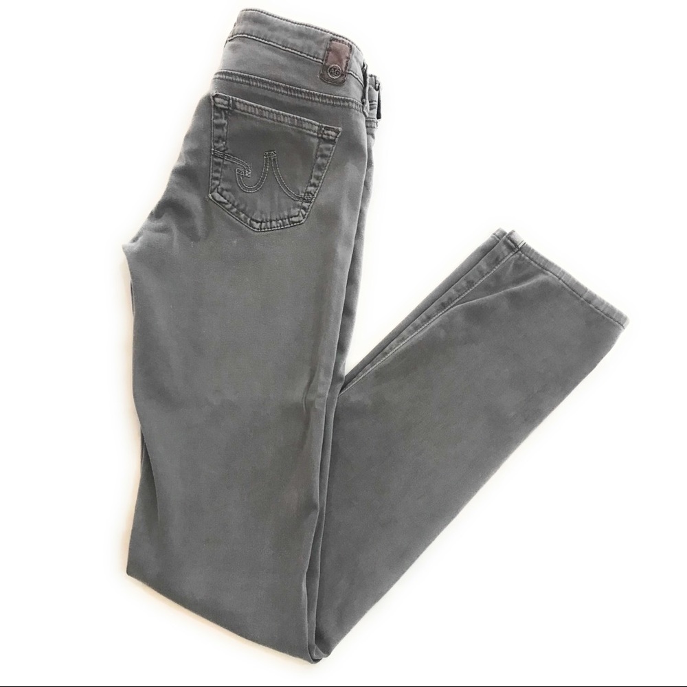 AG The Stevie Slim Straight Gray Toned Jeans, 25 R